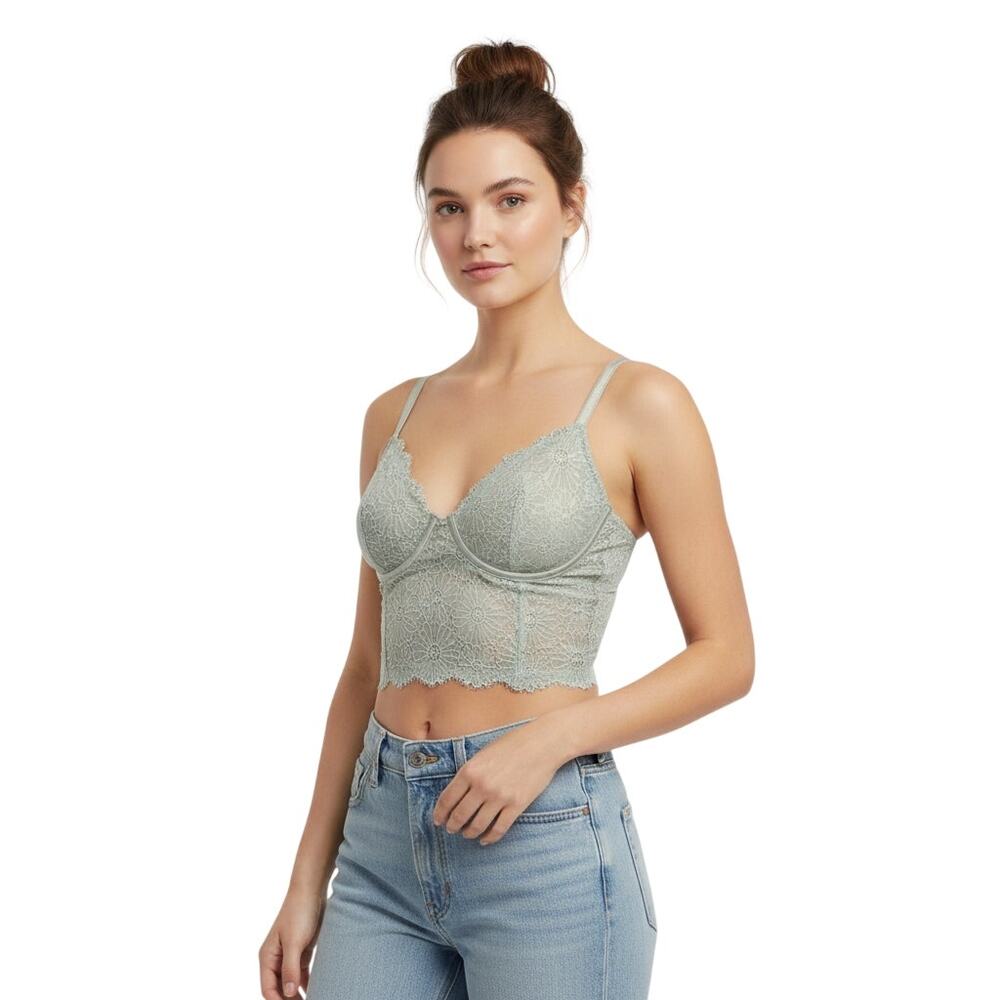 Victoria's Secret Lace Unlined Long Line Demi Bra, 32DD